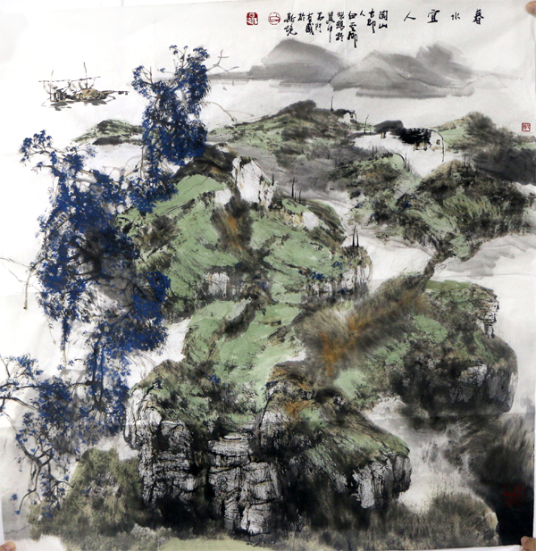 白云乡山水作品一- 山水画- 画廊一号网